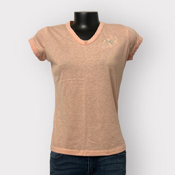 Elizabeth Adams Sport NEW VINTAGE Single Stitch Tee sz S Pastel Embroidery Shirt - Picture 2 of 9